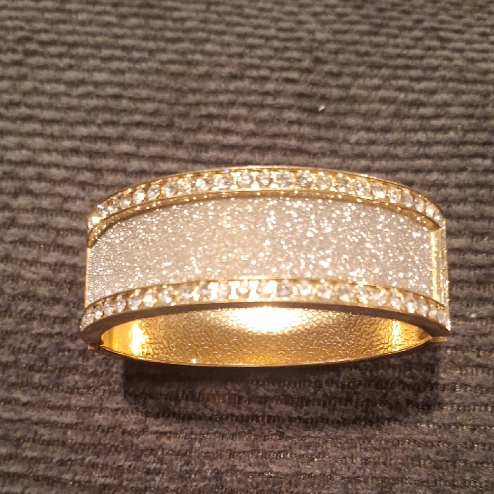 Charming Charlie Rhinestone Gold/Silver Chunky Sparkle Bangle